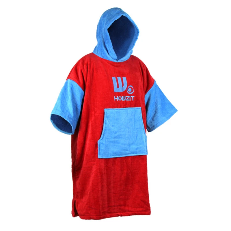 Poncho Howzit Bleu/rouge 4 Poncho Howzit Bleu/rouge – Image 2