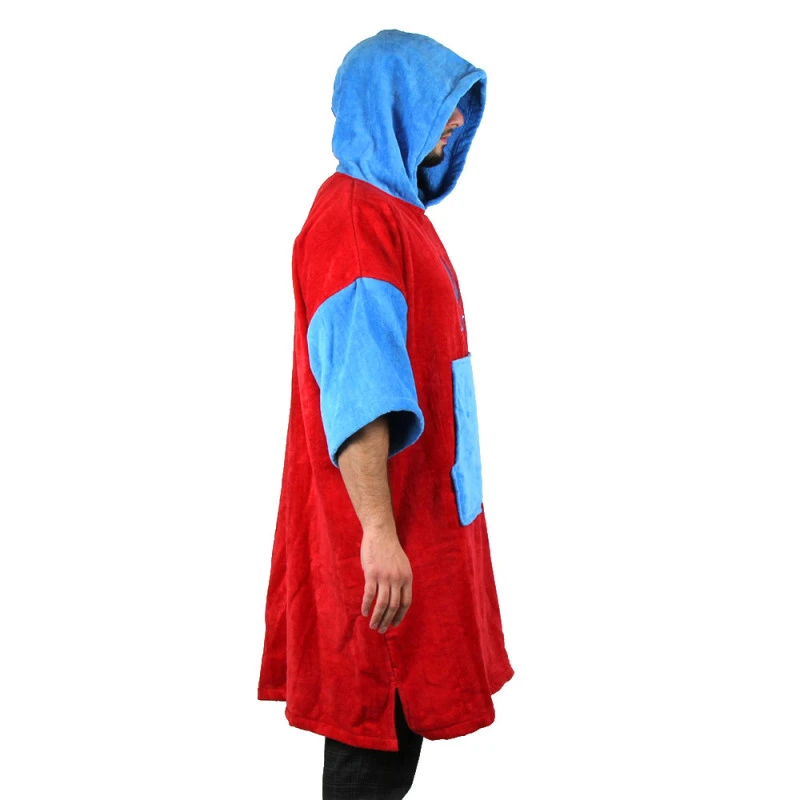 Poncho Howzit Bleu/rouge 8 Poncho Howzit Bleu/rouge – Image 6