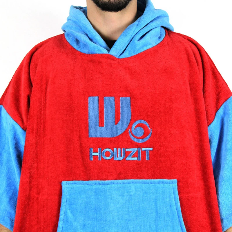 Poncho Howzit Bleu/rouge 11 Poncho Howzit Bleu/rouge – Image 9