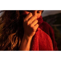 PONCHO PLAID AFTER ESSENTIAL SHERPA ROUGE TU -FANATIC Soldes poncho plaid after essential sherpa rouge tu 3